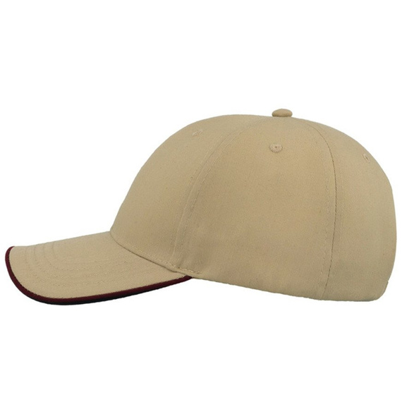 Czapka z daszkiem bejsbolówka ZOOM PIPING SANDWICH KHAKI