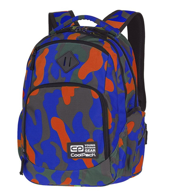 Zestaw młodzieżowy Coolpack Camouflage Tangerine - plecak Break, piórnik Clever i saszetka Madison