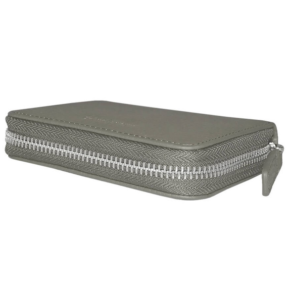 Etui na karty z piekiełkiem skórzane szare RFID KB29 GREY