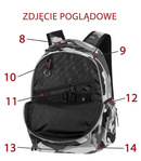Zestaw młodzieżowy Coolpack Camouflage Tangerine - plecak Break, piórnik Clever i saszetka Madison