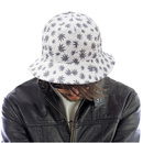 Kapelusz bucket hat SHERLOCK LEAVES-WHITE S/M (57cm)