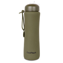Bidon silikonowy Coolpack Pump 600 ml RPET Olive Z14640