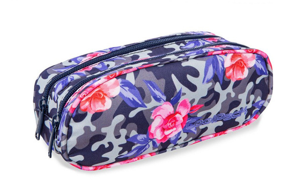 Piórnik szkolny dwukomorowy Coolpack Clever Camo Roses 96720CP nr A65209
