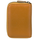 Etui na karty poziome skórzane żółte KB08-2 YELLOW