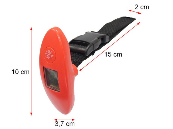 Elektroniczna waga bagażowa do 40 kg Leonardo 15151 Czerwona