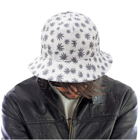 Kapelusz bucket hat SHERLOCK LEAVES-WHITE S/M (57cm)