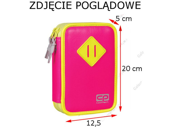 School pencil case with equipment Coolpack Jumper Rubin neon 66358CP nr A472