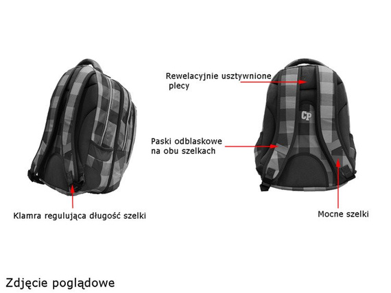 School backpack Coolpack Combo Cranbeery check 77699CP nr 660