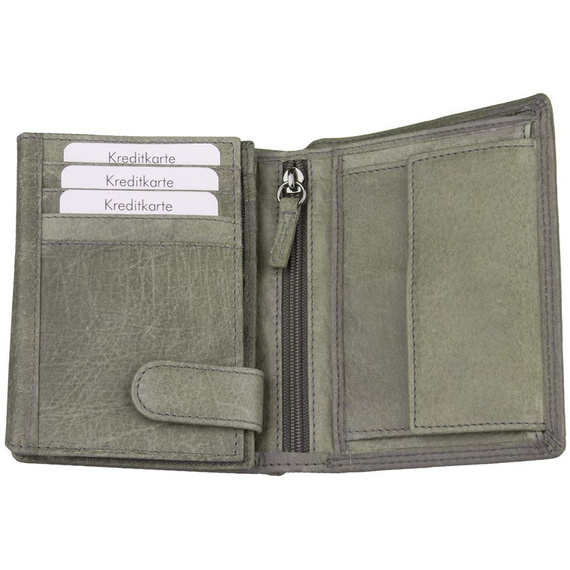 Portfel ze skóry naturalnej szary Black Hawk GBK-109 SZARY