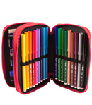 Piórnik 2-poziomowy duży z wyposażeniem Milan Super Heroes czarny 081264SHK