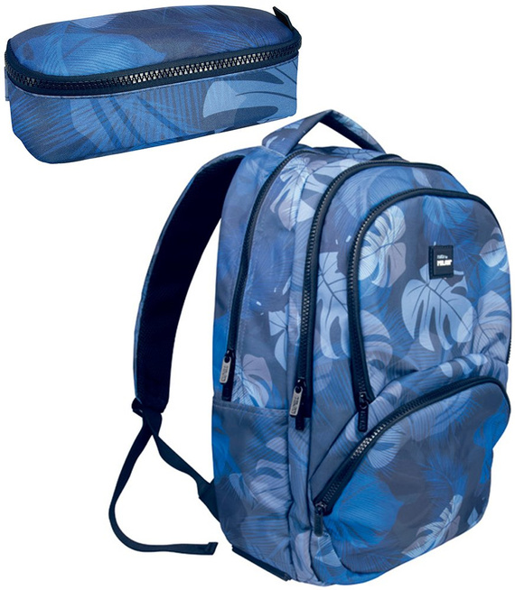 Zestaw szkolny Milan Botanic - plecak duży 25L i piórnik owalny