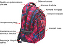 School backpack Coolpack College Cranbeery check 77071CP nr 630