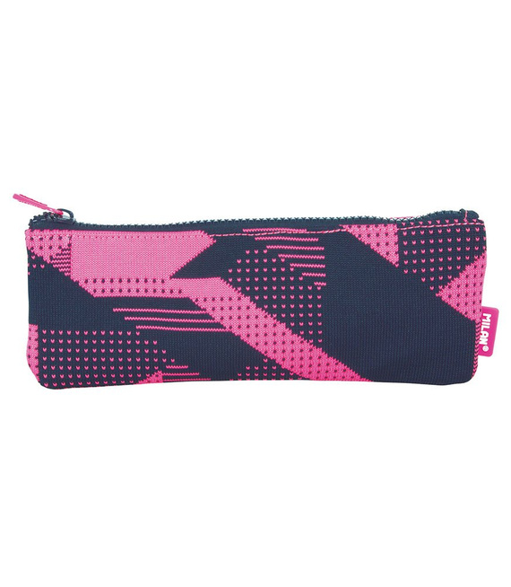 Piórnik mały i płaski Milan Knit różowy 081118KNP
