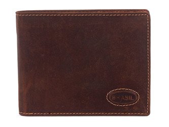 Klasyczny skórzany portfel męski Brasil BR-007 Brązowy
