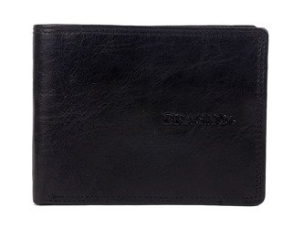 Klasyczny skórzany portfel męski Brasko's BR003 Czarny