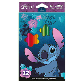 Kredki ołówkowe trójkątne Jumbo 12 kol. Stitch Colorino Disney Core 54816PTR