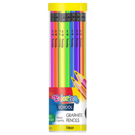 Ołówek trójkątny z gumką Neonowy Colorino Kids 39972PTR