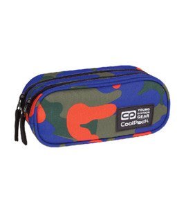 Piórnik szkolny dwukomorowy Coolpack Clever Camouflage Tangerine 88817CP nr A342
