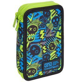 Piórnik szkolny podwójny z wyposażeniem CoolPack Jumper 2 XO Skull 77202CP C66194