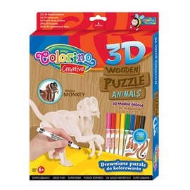 Puzzle drewniane 3D Colorino Kids Małpka 32490PTR_M