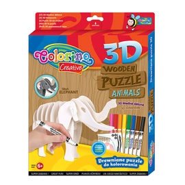 Puzzle drewniane 3D Colorino Kids Słoń 32490PTR_S