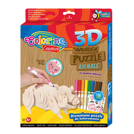 Puzzle drewniane 3D Colorino Kids Świnka 32490PTR_SW
