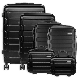 Zestaw 6 elementowy walizek i kuferków ABS Black Horse Bentley PT-0069 czarny