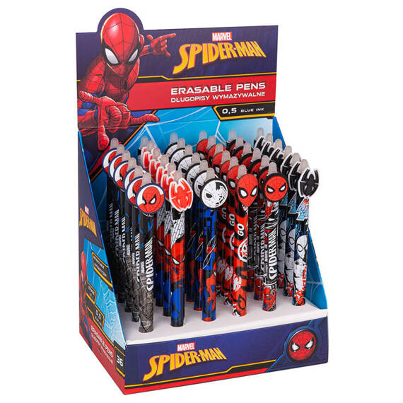 Długopis automatyczny wymazywalny Spiderman Colorino Disney Core spider pająk 54007PTR_CZARNOBIALY