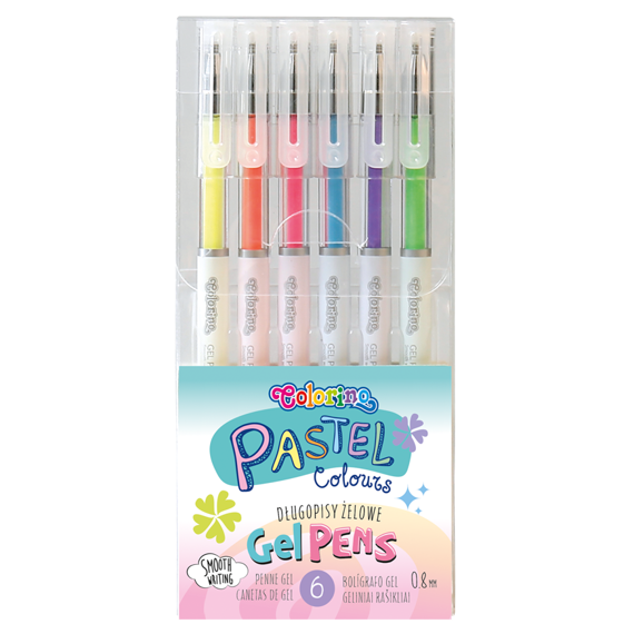 Długopisy żelowe PASTEL 6 kol Colorino Kids 80905PTR