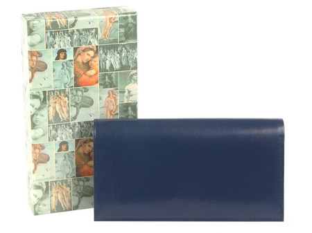Duży portfel damski Centro Pelle niebieski H17 BLUE