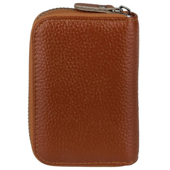 Etui na karty poziome skórzane brązowe KB08-2 BROWN