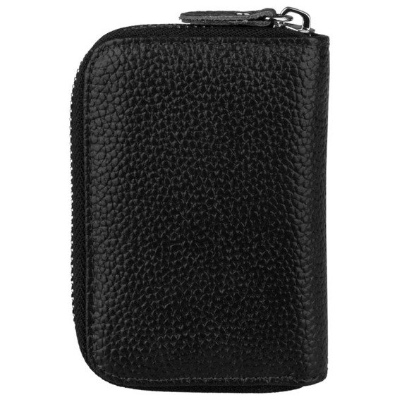 Etui na karty poziome skórzane czarne KB08-2 BLK