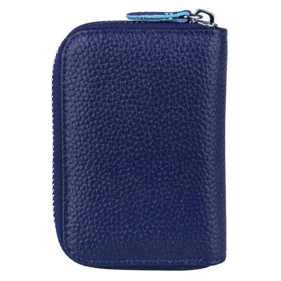 Etui na karty poziome skórzane niebieskie KB08-2 BLUE