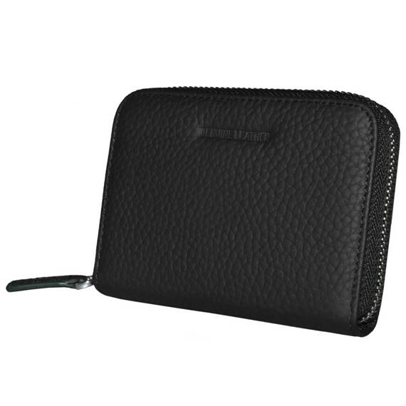 Etui na karty z piekiełkiem skórzane czarne RFID KB29 BLACK