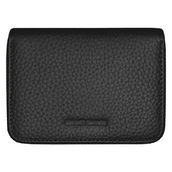 Etui na karty z piekiełkiem skórzane czarne RFID KB29 BLACK