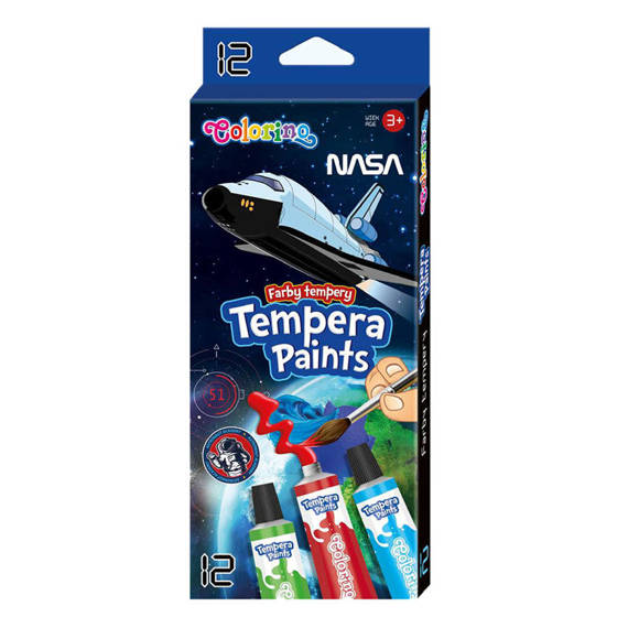 Farby Tempera w tubach 12 ml Colorino Nasa 21580PTR