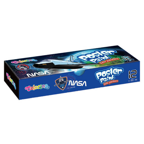 Farby plakatowe 12 kolorów 20 ml Colorino Nasa 21405PTR