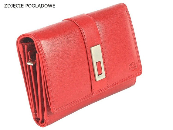 Funkcjonalny elegancki damski portfel Old River 6022-F Czarno-czerwony