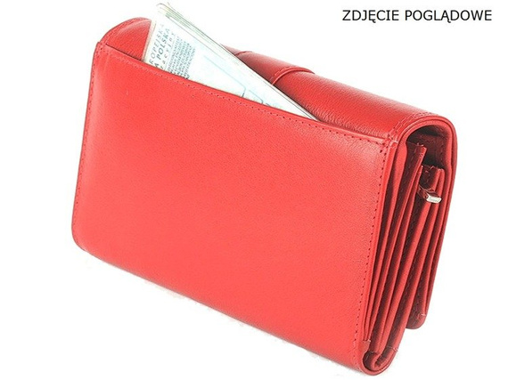 Funkcjonalny elegancki damski portfel Old River 6022-F Czarno-czerwony