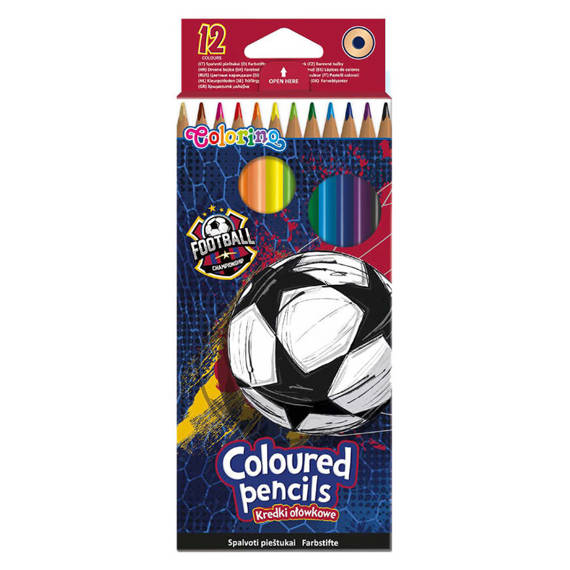 Kredki ołówkowe okrągłe 12 kol. Colorino Football 21726PTR