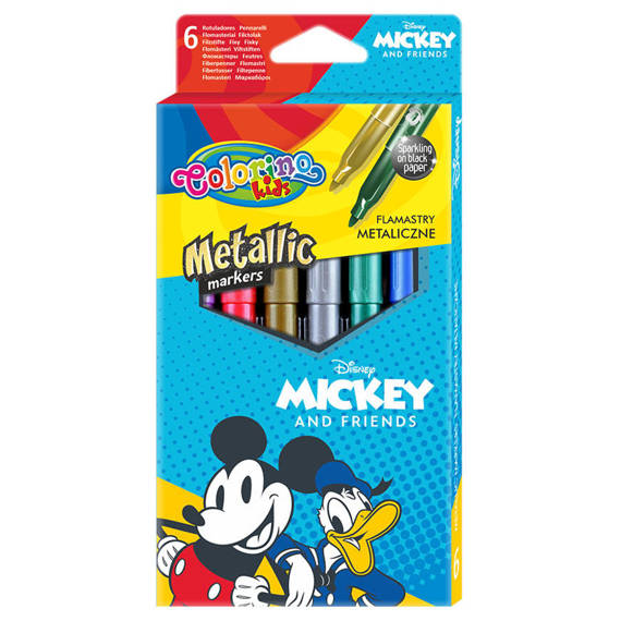 Markery metalizowane Disney Mickey Mouse 6 kol. Colorino Kids 89960PTR