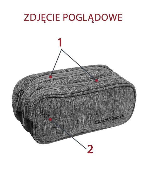 Piórnik szkolny dwukomorowy Coolpack Clever Ribbon Grid  87964CP nr A299