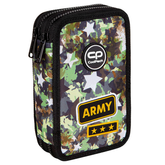 Piórnik szkolny podwójny z wyposażeniem CoolPack Jumper 2 Army Stars E66521