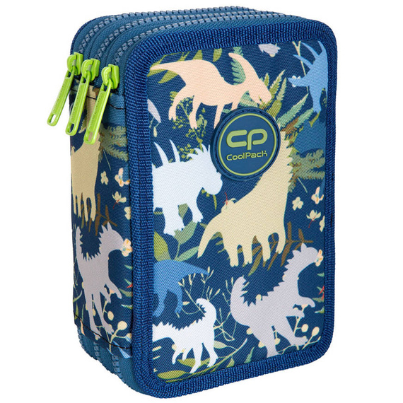 Piórnik szkolny potrójny z wyposażeniem CoolPack Jumper 3 Dino Park E67533