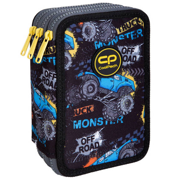 Piórnik szkolny potrójny z wyposażeniem CoolPack Jumper 3 Monster E67605