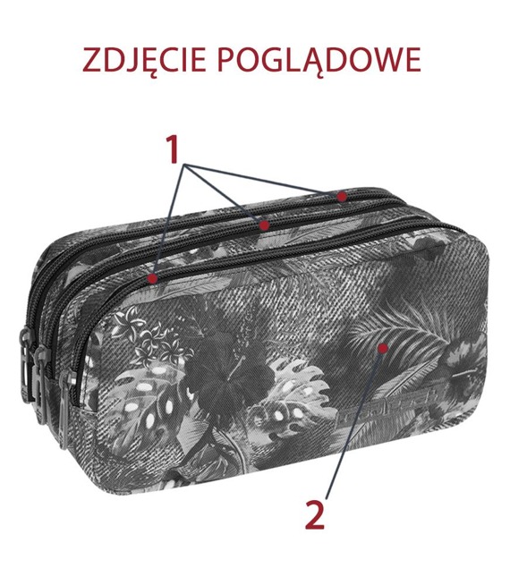 Piórnik szkolny trzykomorowy Coolpack Primus Ribbon Grid  87995CP nr A300