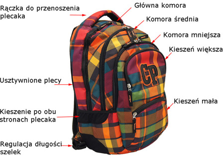 Plecak szkolny Coolpack College Sunset check 76777CP nr 617