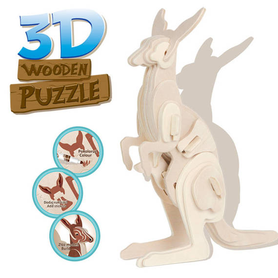 Puzzle drewniane 3D Colorino Kids Kangur 32490PTR_K