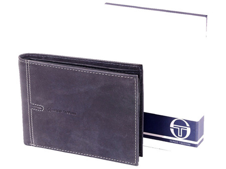 Skórzany portfel męski Sergio Tacchini granatowy K50TGEP444 BLUE