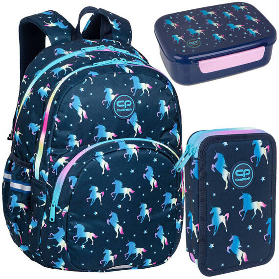 Zestaw Coolpack Blue Unicorn - plecak Rider, lunchbox Foodyx i piórnik Jumper 2